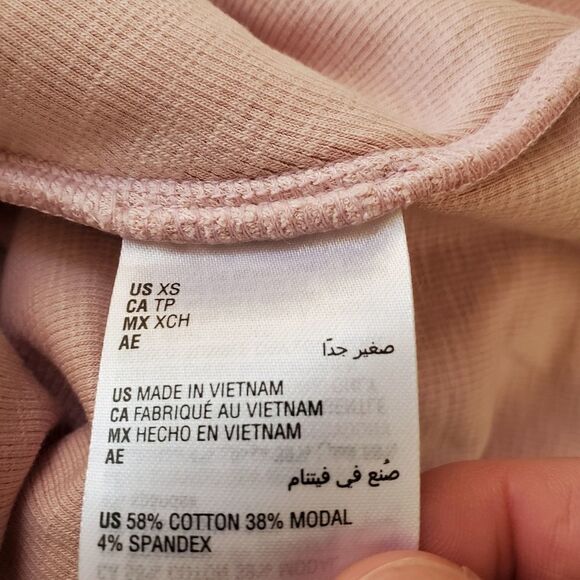 INC Long-Sleeve Draped Ribbed T-Shirt size XS in Pale Mauve - NEW - Picture 11 of 12